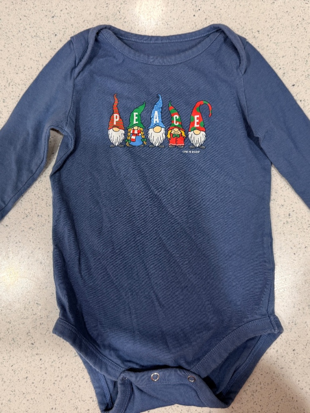 Life Is Good 'PEACE' onesie / bodysuit - 12-18mo Navy